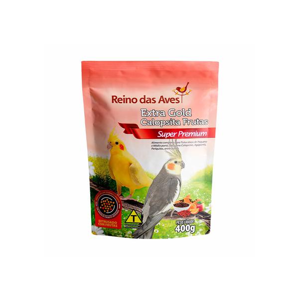 PET RACAO REINO DAS AVES EXTRA GOLD CALOPSITA FRUTAS 400G