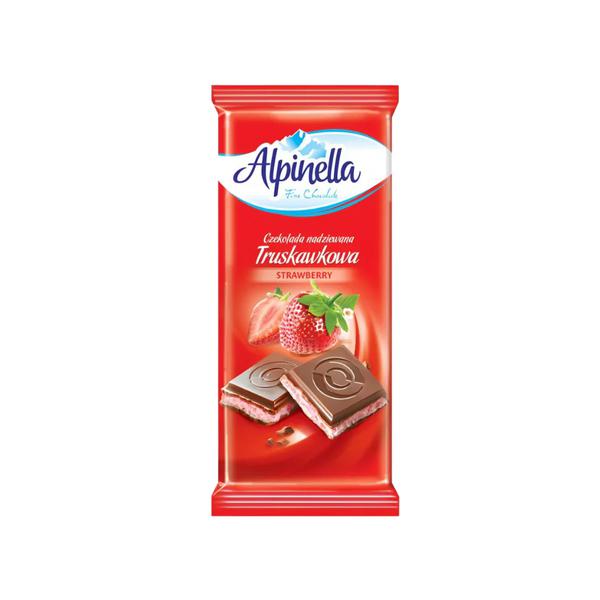 CHOC ALPINELLA 100G AO LEITE C/MORANGO