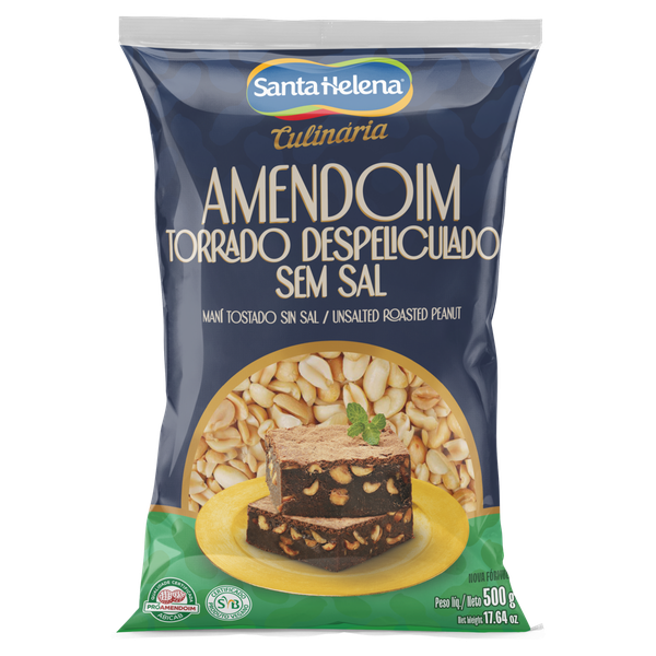 AMENDOIM SANTA HELENA DESCASCADO S/SAL 500G