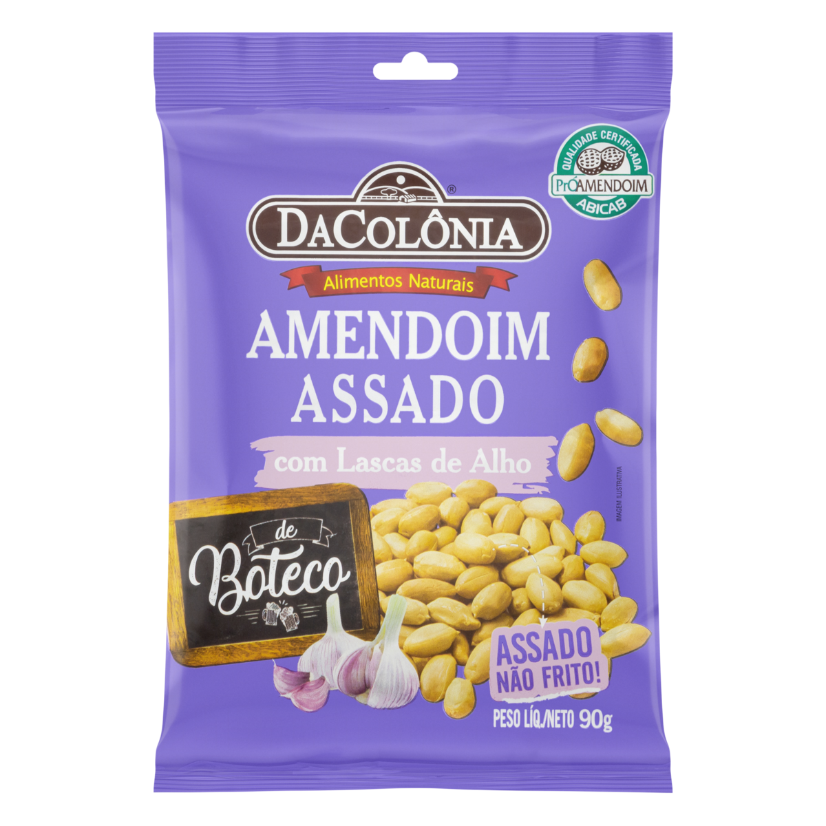 AMENDOIM ASSADO CLASCAS DE ALHO 90G DA COLONIA