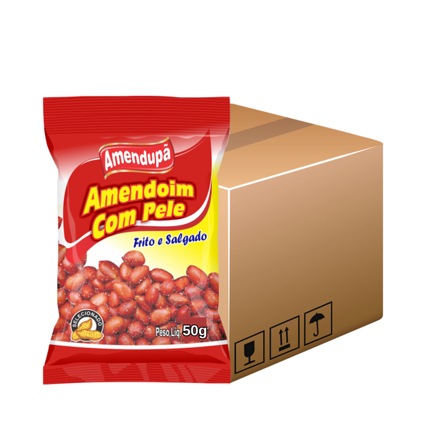 AMENDOIM FRITO C/ PELE 50G C/30UN AMENDUPA