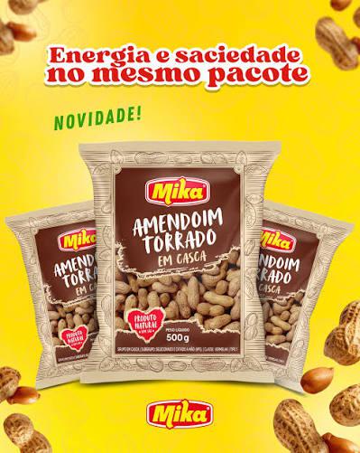 AMENDOIM TORRADO MIKA C/CASCA 500G