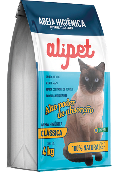 AREIA ALIPET GRANULADA 4KG P/GATOS