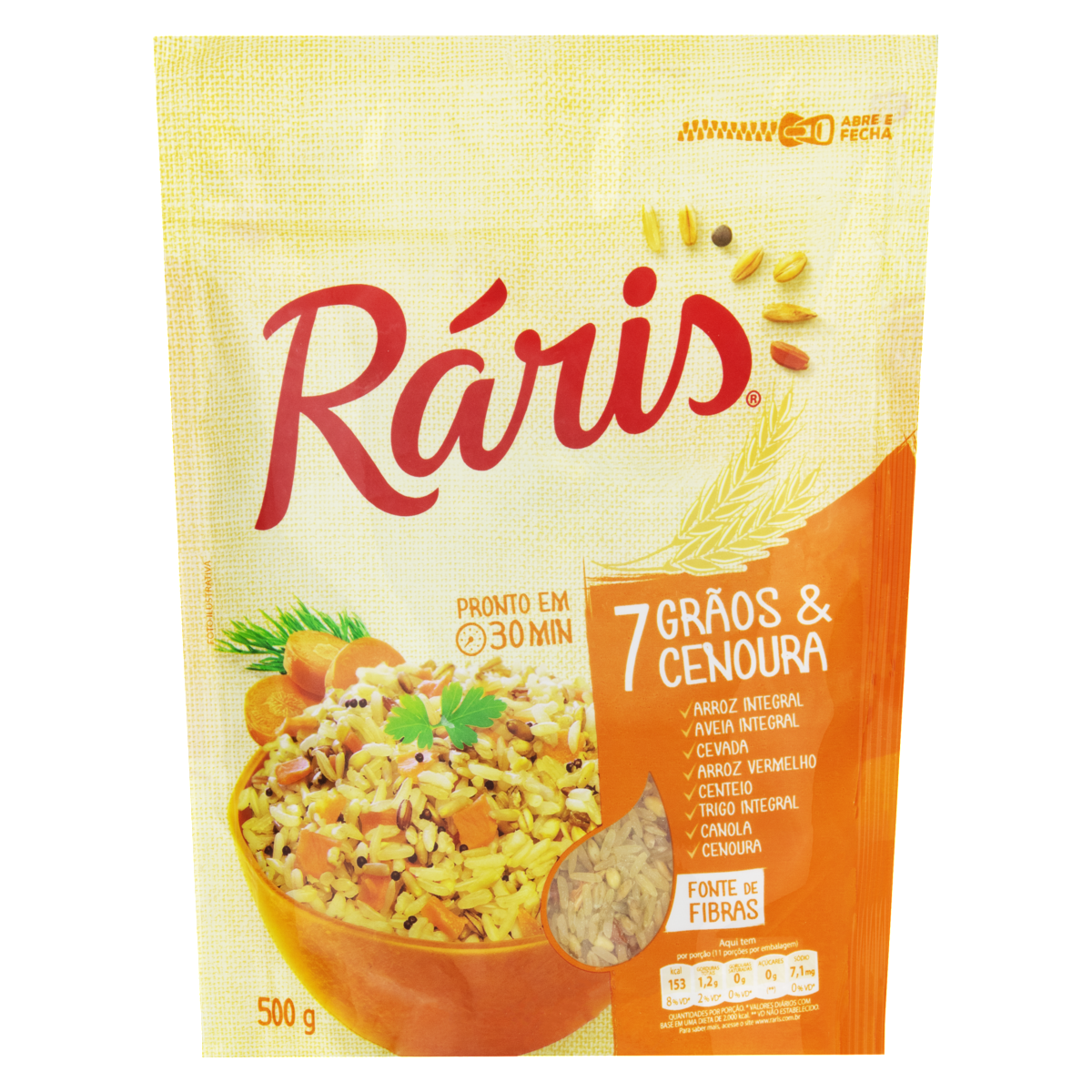 ARROZ INTEGRAL RARIS 7 GRAOS CENOUR-500G