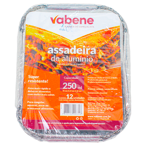ASSADEIRA ALUMINIO C TAMPA VABENE 250ML 12UN