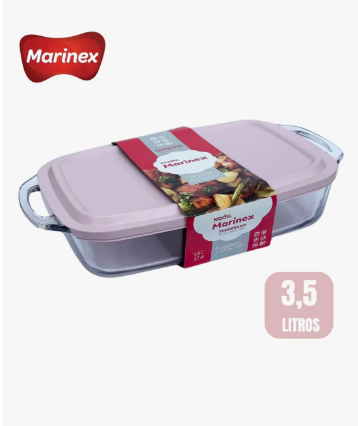 Assadeira Nadir Seleta 3.5l Retangular C/Alca Tampa