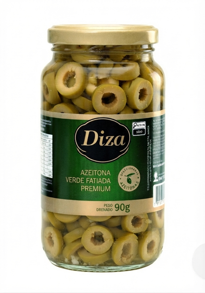 AZEITONA VERDE  FATIADA COPO VIDRO  DIZA 90g