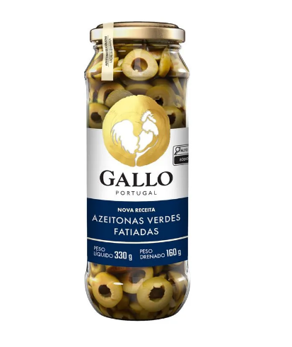 AZEITONA VERDE FATIADA GALLO 160g