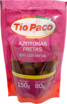 AZEITONAS TIO PACO PRETAS C/CAROCO 80G