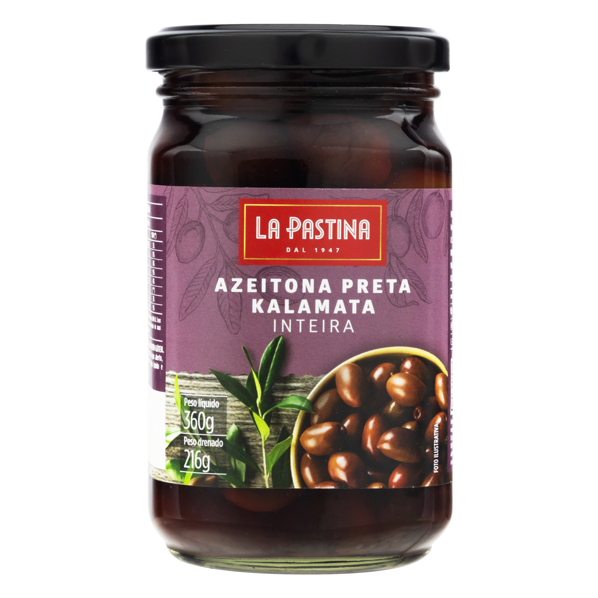 AZEITONA PRETA INTEIRA LA PASTINA- 360G