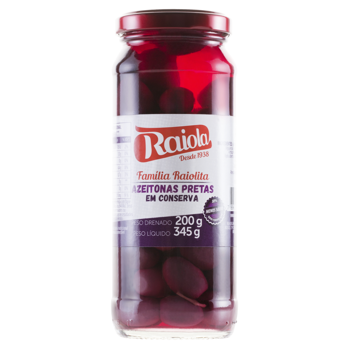 AZEITONA RAIOLA PRETAS 200g