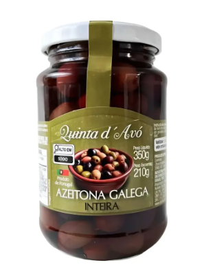 Azeitona Preta Quinta D´Avó Portuguesa Galega 210g