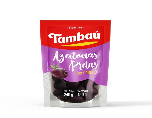 AZEITONA PRETA INTEIRA TAMBAU POUCH 150G