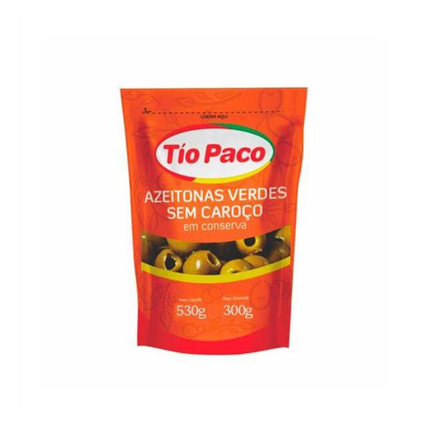 AZEITONAS VERDE SEM CAROCO TIO PACO 300G