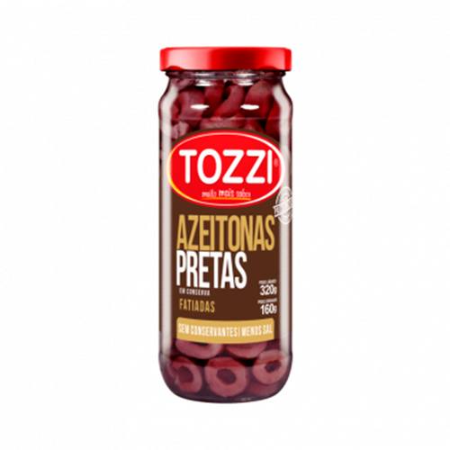 AZEITONA PRETA  FATIADA TOZZI  VD 160G