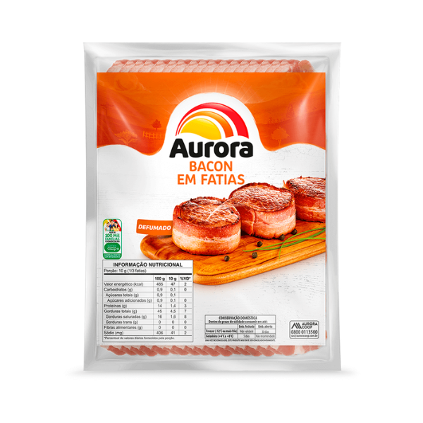 Bacon Fatiado Aurora 1kg