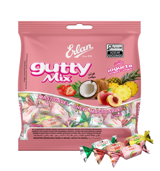 BALA ERLAN MASTIGAVEL GUTY MORANGO 500G