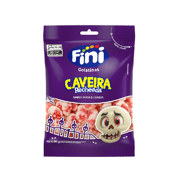 BALA FINI CAVEIRA RECHEADA 80G