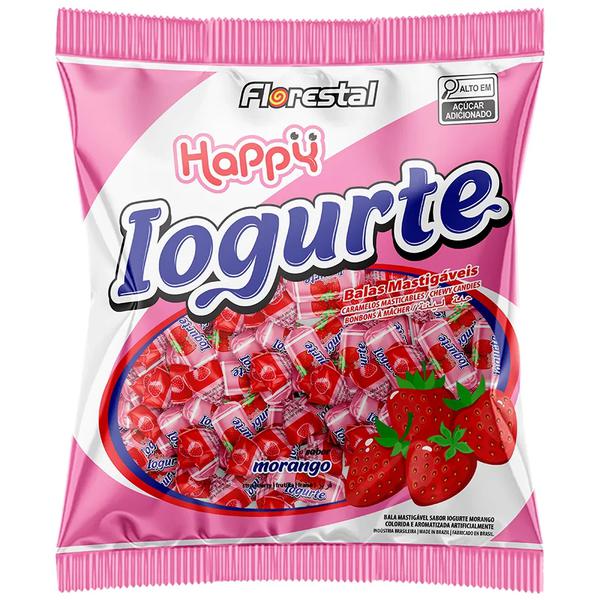 BALA HAPPY IOGURTE MORANGO 500G FLORESTAL