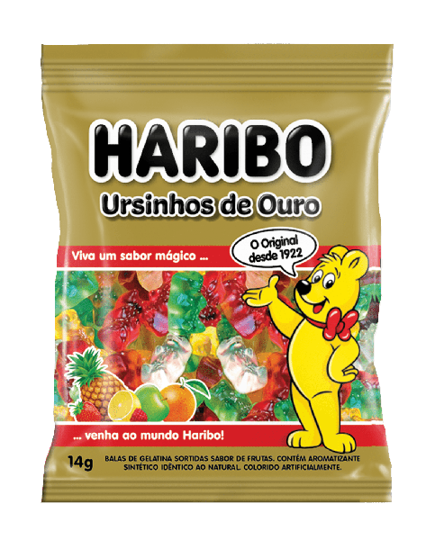 BALA GELATINA HARIBO PCT 14g URSINHOS DE OURO