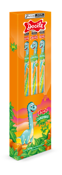 BALA GELATINA CANUDINHO DINO  24X12G DOCILE