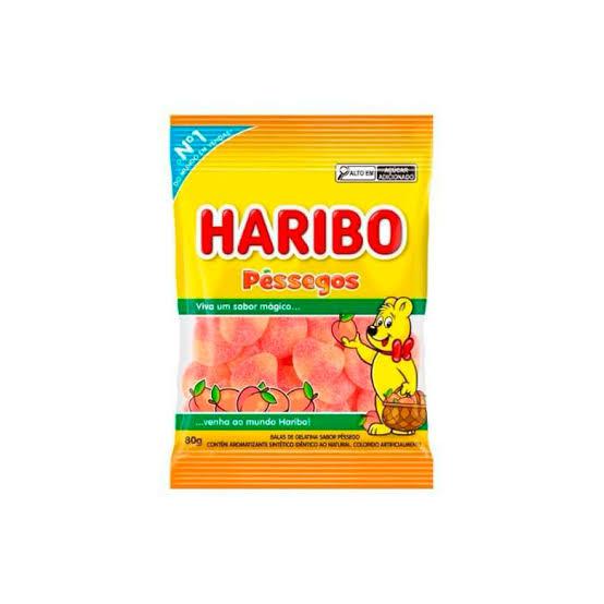 Bala Haribo 80g Pessego