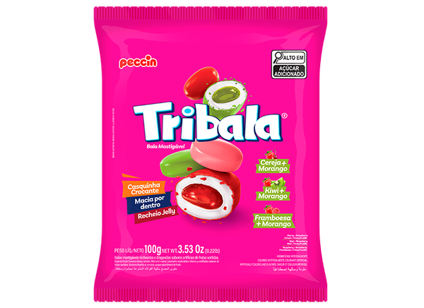 Bala Peccin Tribala 100G Morango Sortida