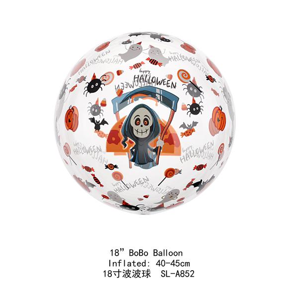 BALAO BOLHA 18' FOICE HALLOWEEN SILVER PLASTIC