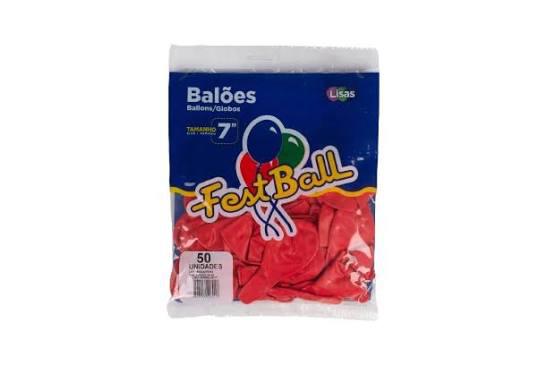 BALAO FESTBALL 7 LISO VERMELHO C/50