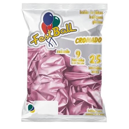BALAO FESTBALL 9 CROMADO ROSA C/25