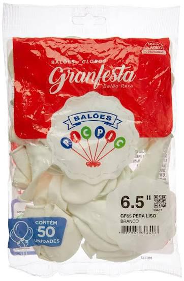 BALAO GRAN FESTA LISO BRANCO C/50 T65