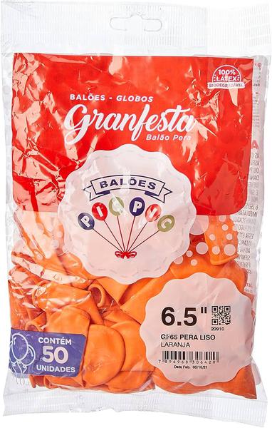 BALAO GRAN FESTA LISO LARANJA C/50 T65