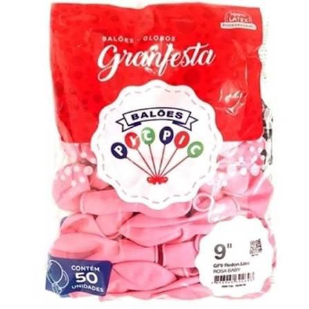 BALAO PIC PIC LISO N.9 50UN ROSA BABY