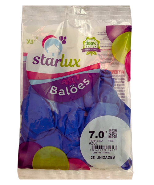 BALAO STARLUX LISO 7,0 AZUL ESCURO 25UN