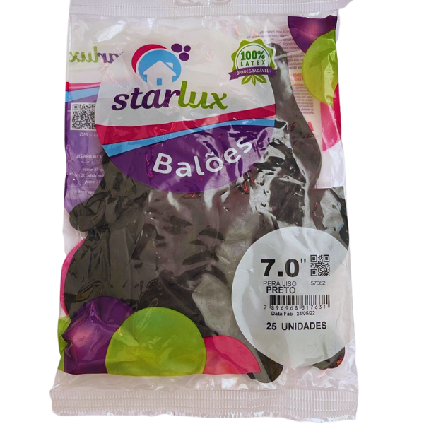 STARLUX BALAO LISO 70 PRETO 25UN