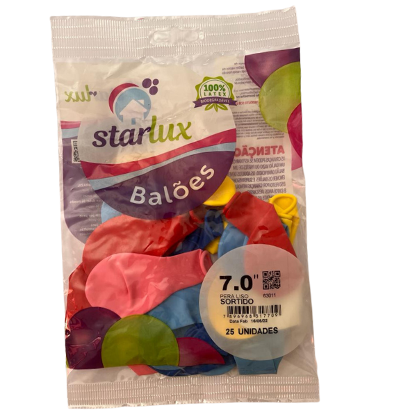 BALAO STARLUX LISO 7,0 SORTIDO 25UN