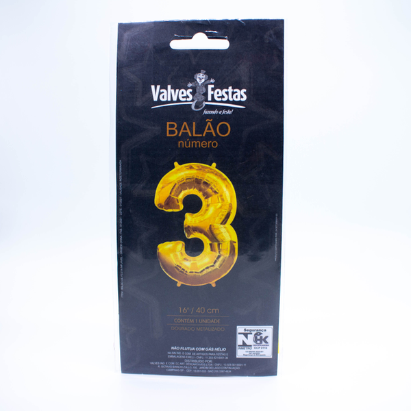 BALAO METALIZADO FEST LAR DOURADO NO 03 1UN