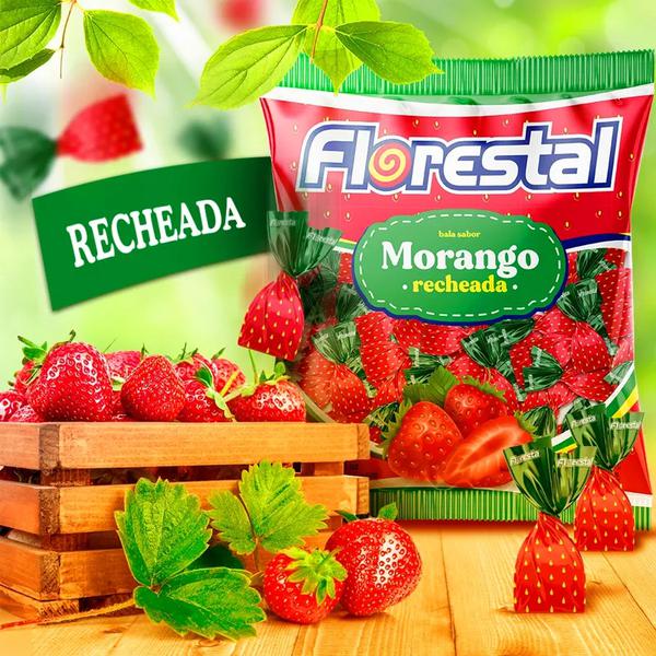 BALA BALINHA CORACAO MORANGO 500G FLORESTAL