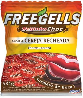 BALA FREEGELLS BEIJO CHOC CEREJA 584g