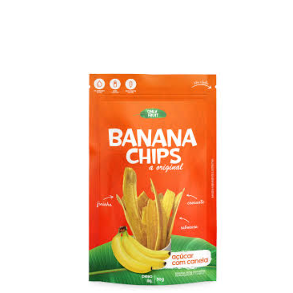 BANANA CHIPS AÇÚCAR COM CANELA 50G ONLY FRUIT