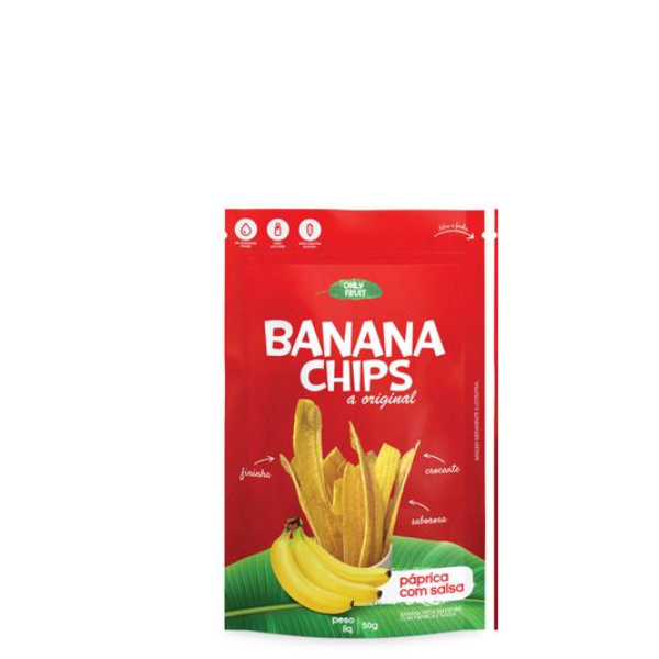 BANANA CHIPS ONLY FRUIT 50GR PAPRICA C/ SALSA