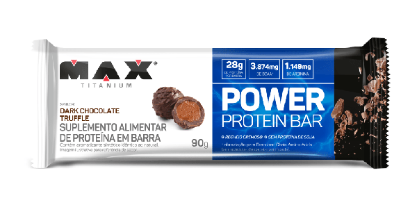 Barra Prot Max Titanium 90g Power Protein Dark Chocolate Trufado