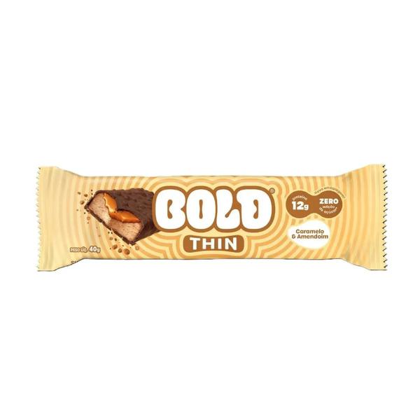 BARRA BOLD THIN CARAMELO & AMENDOIM 40G