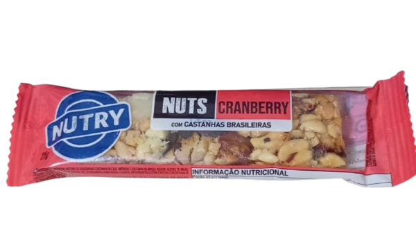 BARRA NUTRY NUTS CRANBERRY 25G
