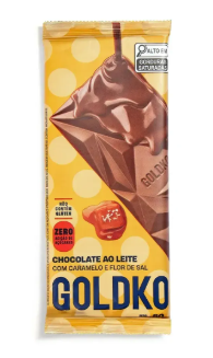 BARRA DE CHOCOLATE AO LEITE + CARAMELO & FLOR DE SAL 80G GOLDKO