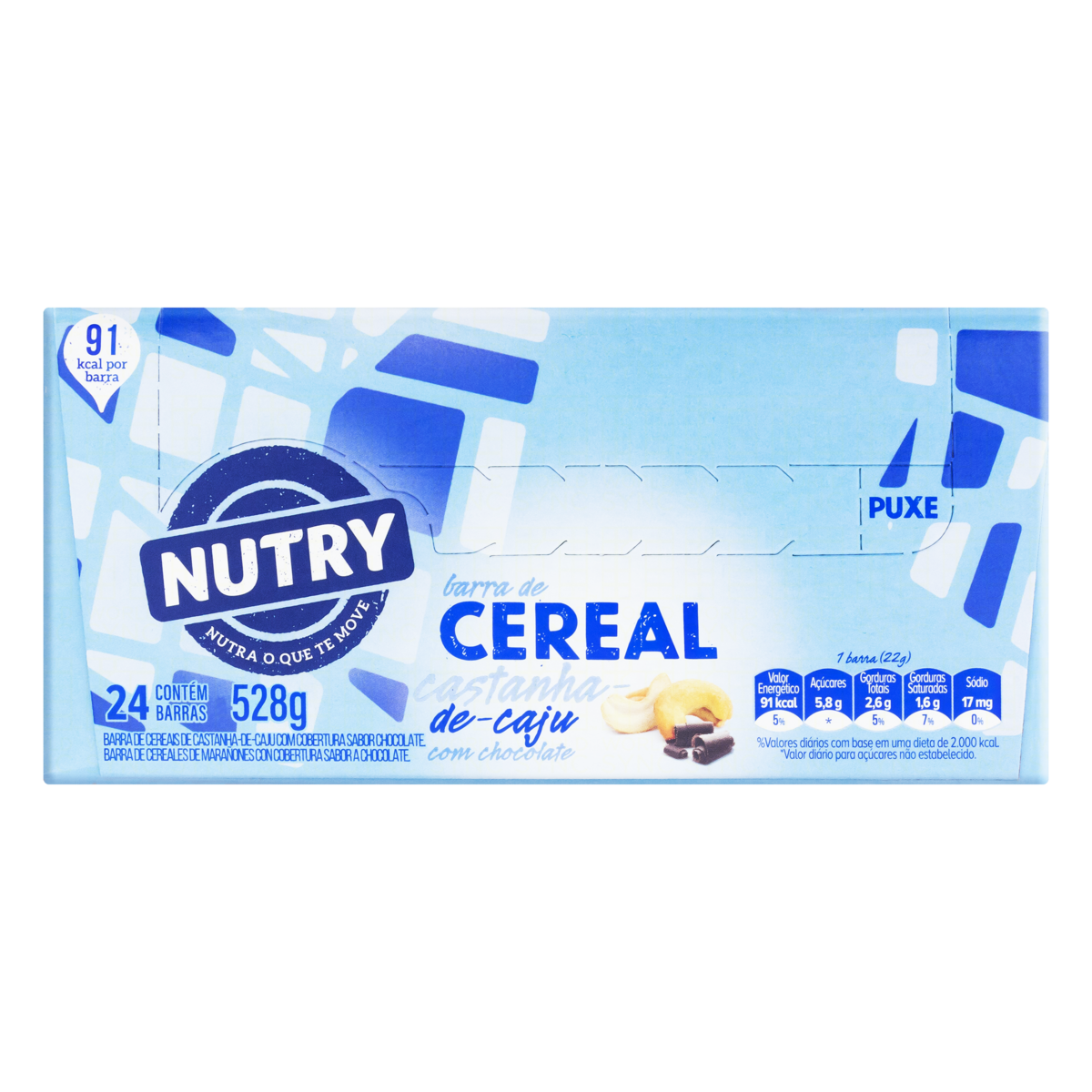 BARRA CEREAL NUTRY 22G CAST.CAJU/CH