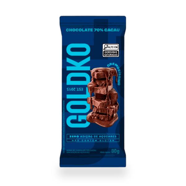 CHOC AO LEITE GOLDKO ZERO 80G 70% CACAU