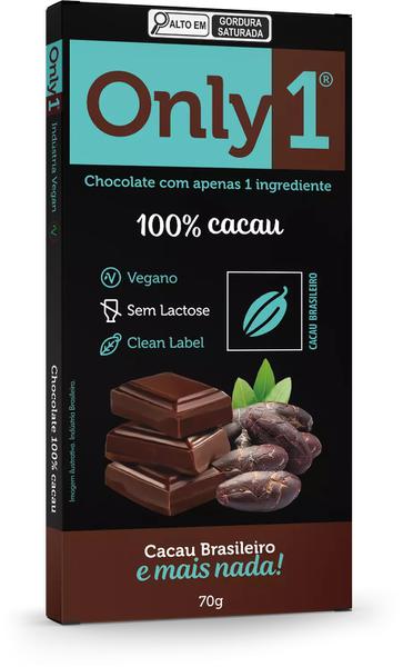 CHOCOLATE 100% CACAU E MIRTILO 70G ONLY4