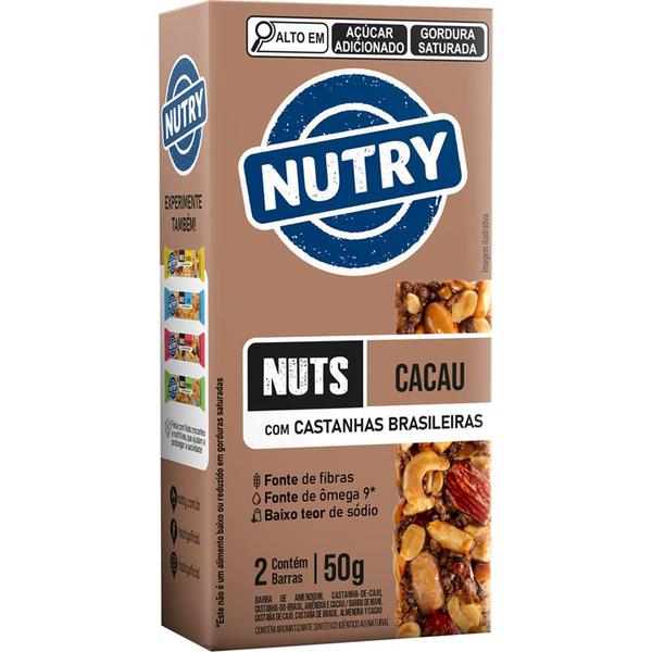 BARRA CEREAL NUTRY NUTS C/2 CACAU C/CASTANHAS BRASIL 50G