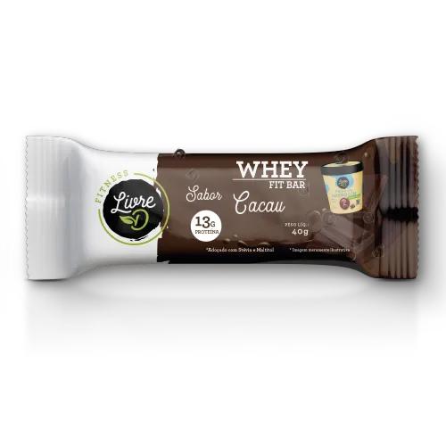 BARRA PROT LIVRE D WHEY FIT 40G CACAU